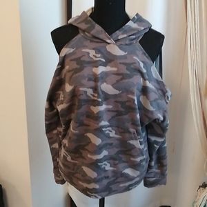 Open Shoulder Camo Hoodie, Never Worn